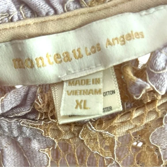 MONTEAU  Lace Floral Pattern Blouse - Picture 5 of 6